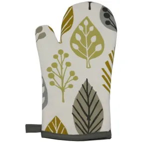 Magda Yellow Cotton Print Oven Mitt