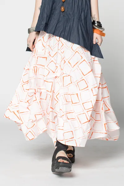 Manifold Skirt in Orange Carre Carnaby