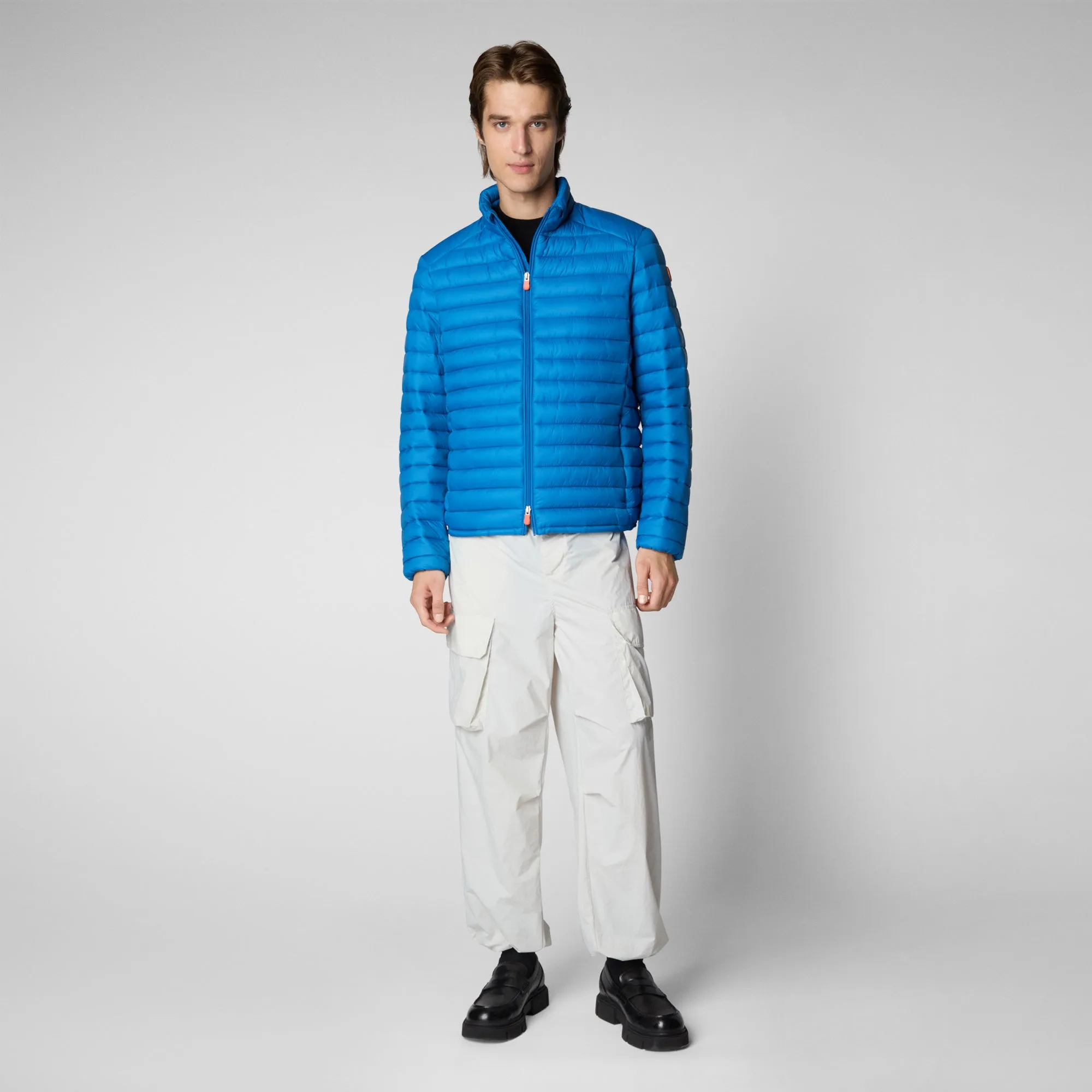 Man's free puffer jacket Alexander in blue berry