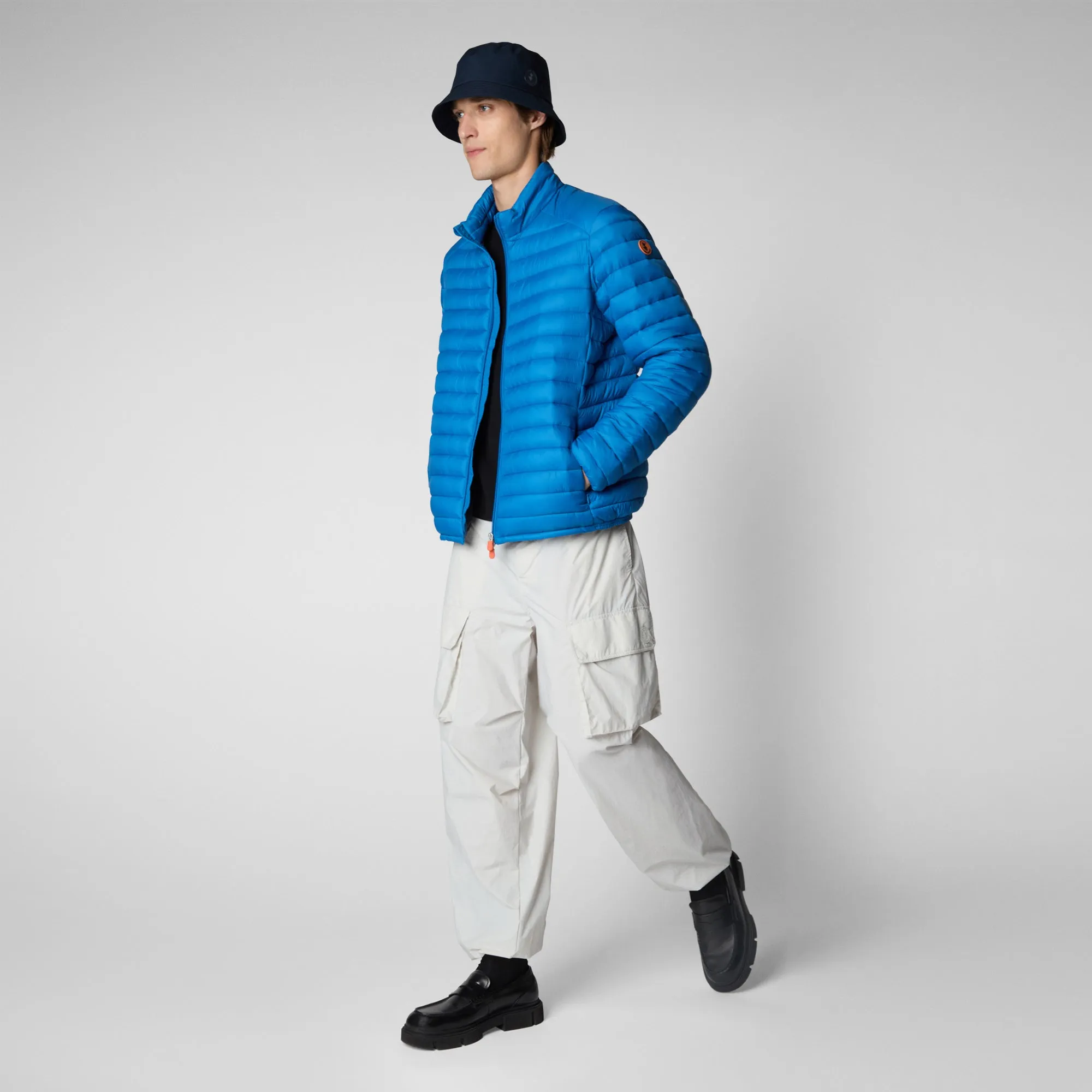 Man's free puffer jacket Alexander in blue berry