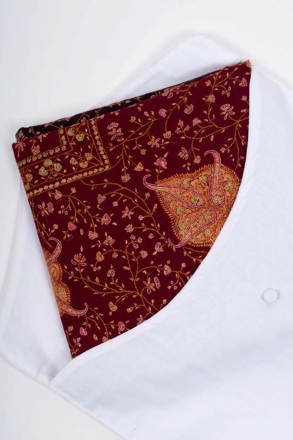 Maroon and Black Hand Embroidered Pashmina Shawl - NEWPORT