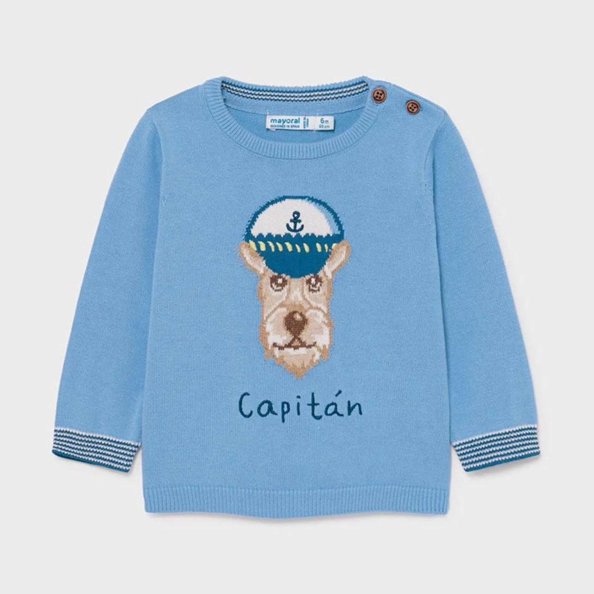 Mayoral Baby and Toddler Boy Applique Capitan Dog Sweater