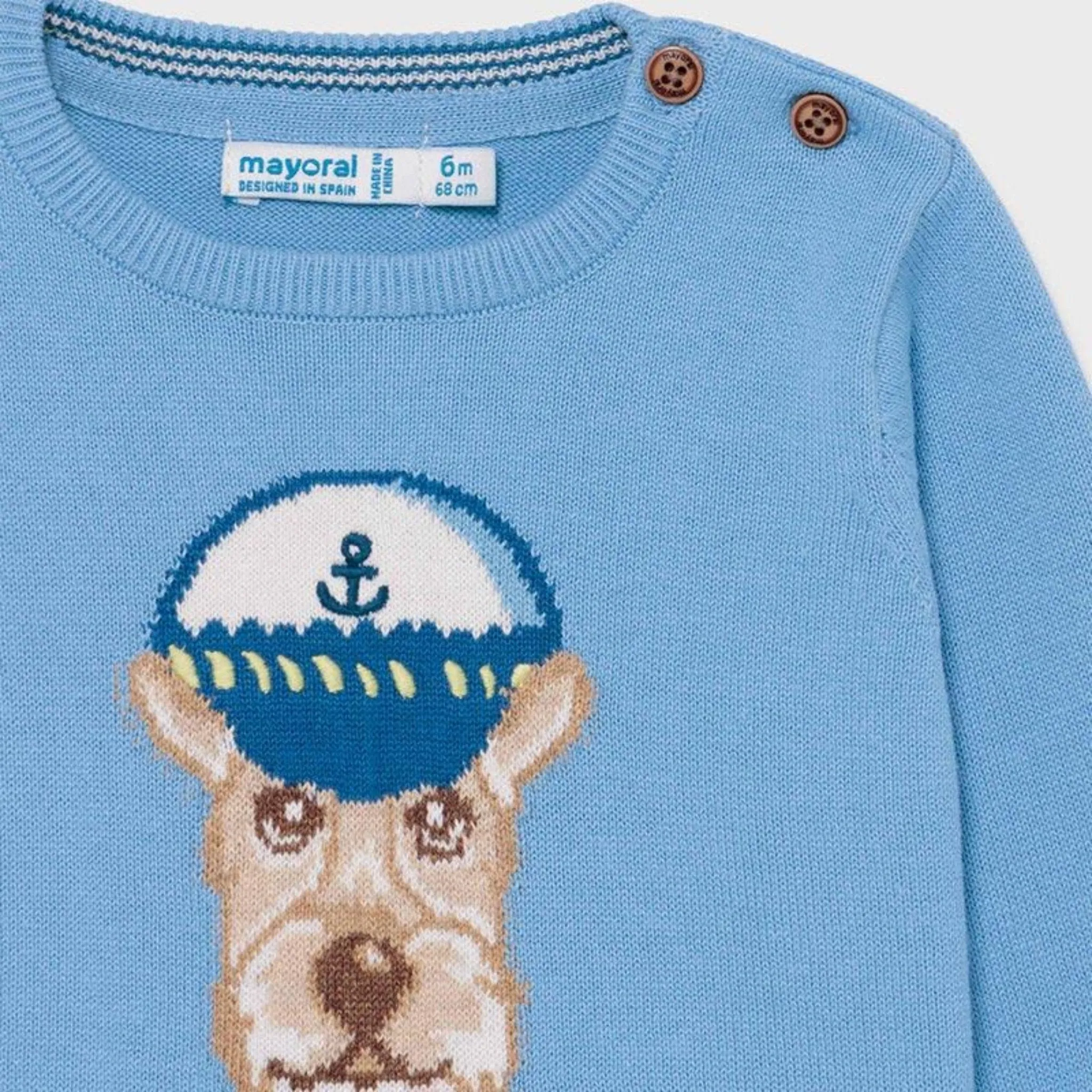 Mayoral Baby and Toddler Boy Applique Capitan Dog Sweater