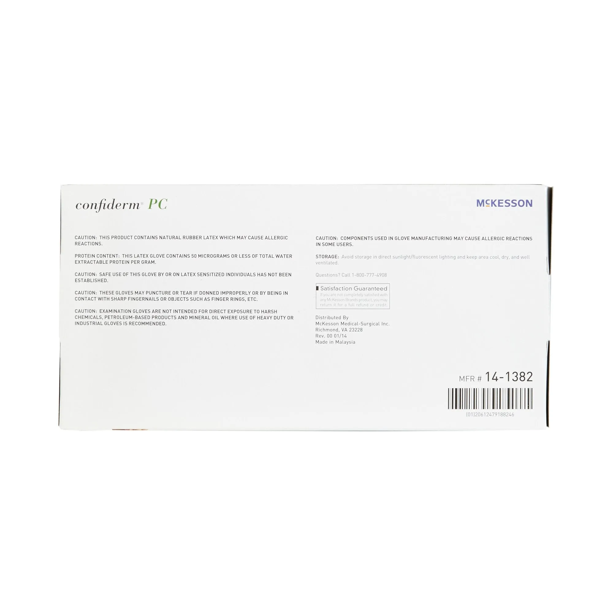 McKesson Confiderm® Latex Exam Glove, Medium, Ivory