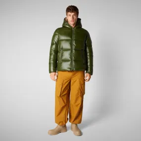 Men's  Hooded Animal free Puffer Jacket Edgard in Pine Green