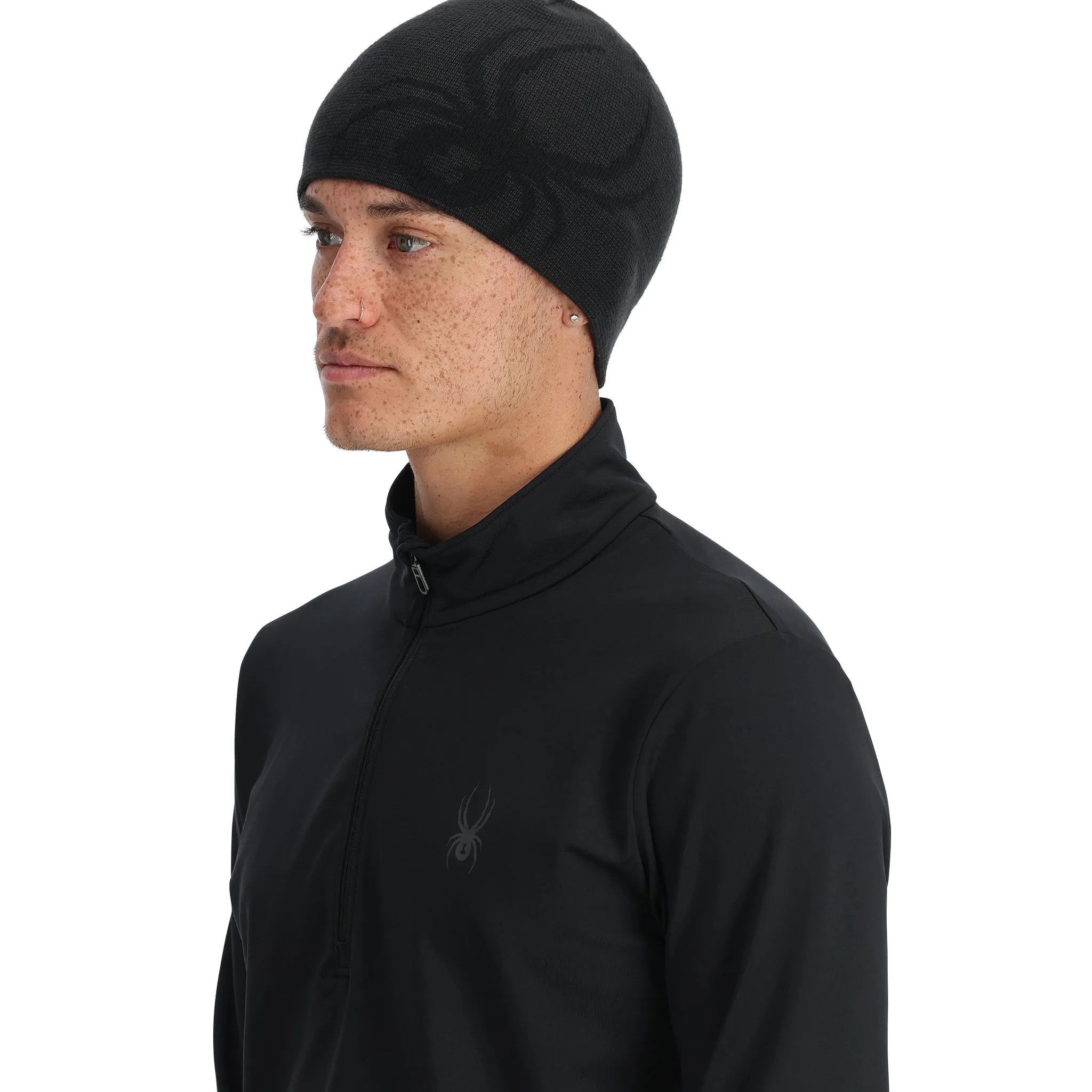 Mens Reversible Innsbruck Beanie - Black