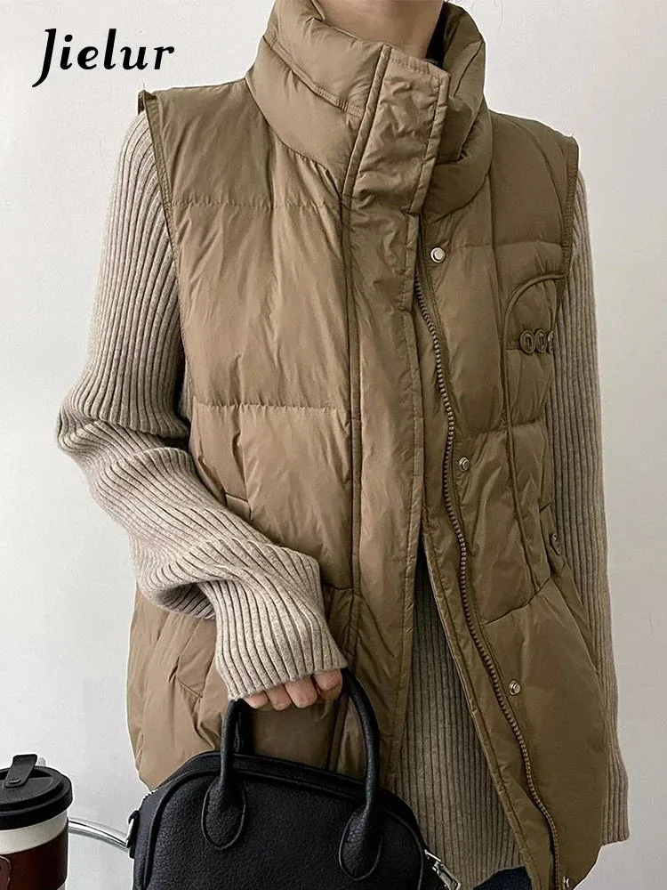 Metaversmall White Duck Down Vest Coat Sleeveless Light Down Jacket Women Black Beige Windproof Lightweight Warm Waistcoat Female New