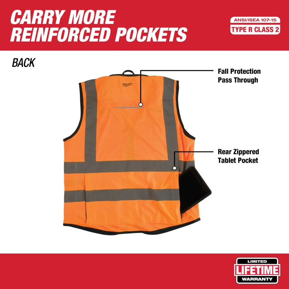 Milwaukee 48-73-5051 High Visibility Orange Performance Safety Vest - S/M