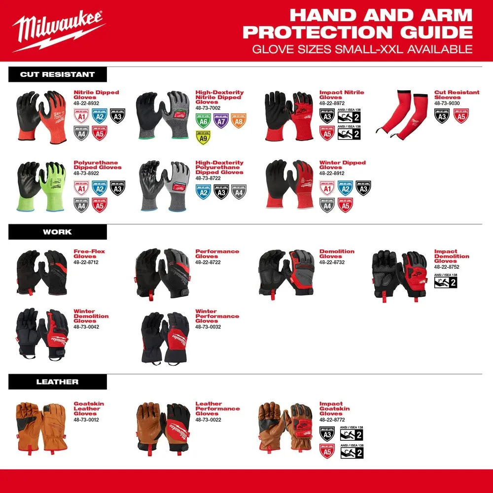 Milwaukee 48-73-7032B 12 Pair Cut Level 9 High-Dexterity Nitrile Dipped Gloves - L