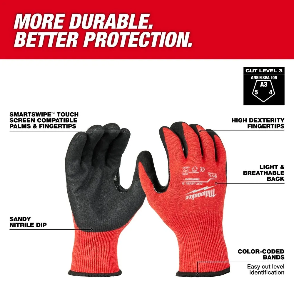 Milwaukee 48-73-8630E Cut Level 3 Nitrile Dipped Gloves - S