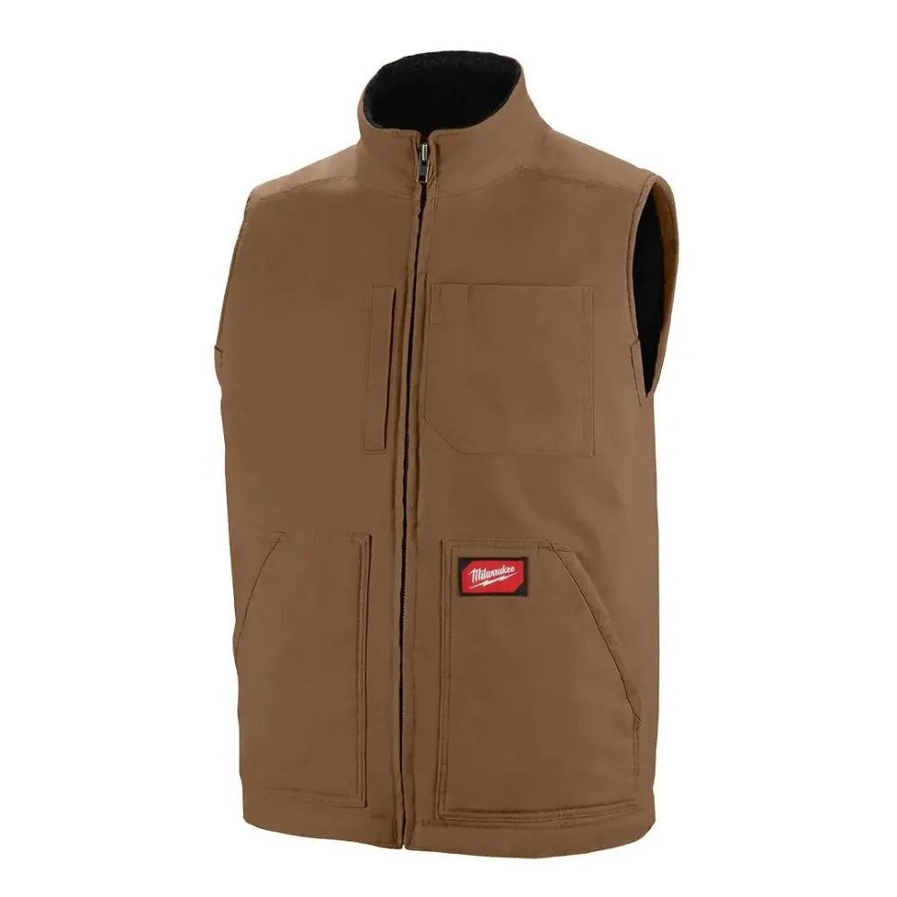 Milwaukee 801BR-L Heavy Duty Sherpa-Lined Vest - Brown L