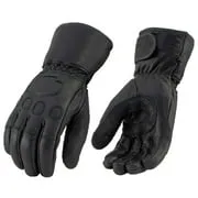 Milwaukee Leather MG7534 Men's Black Deerskin Gauntlet Motorcycle Hand