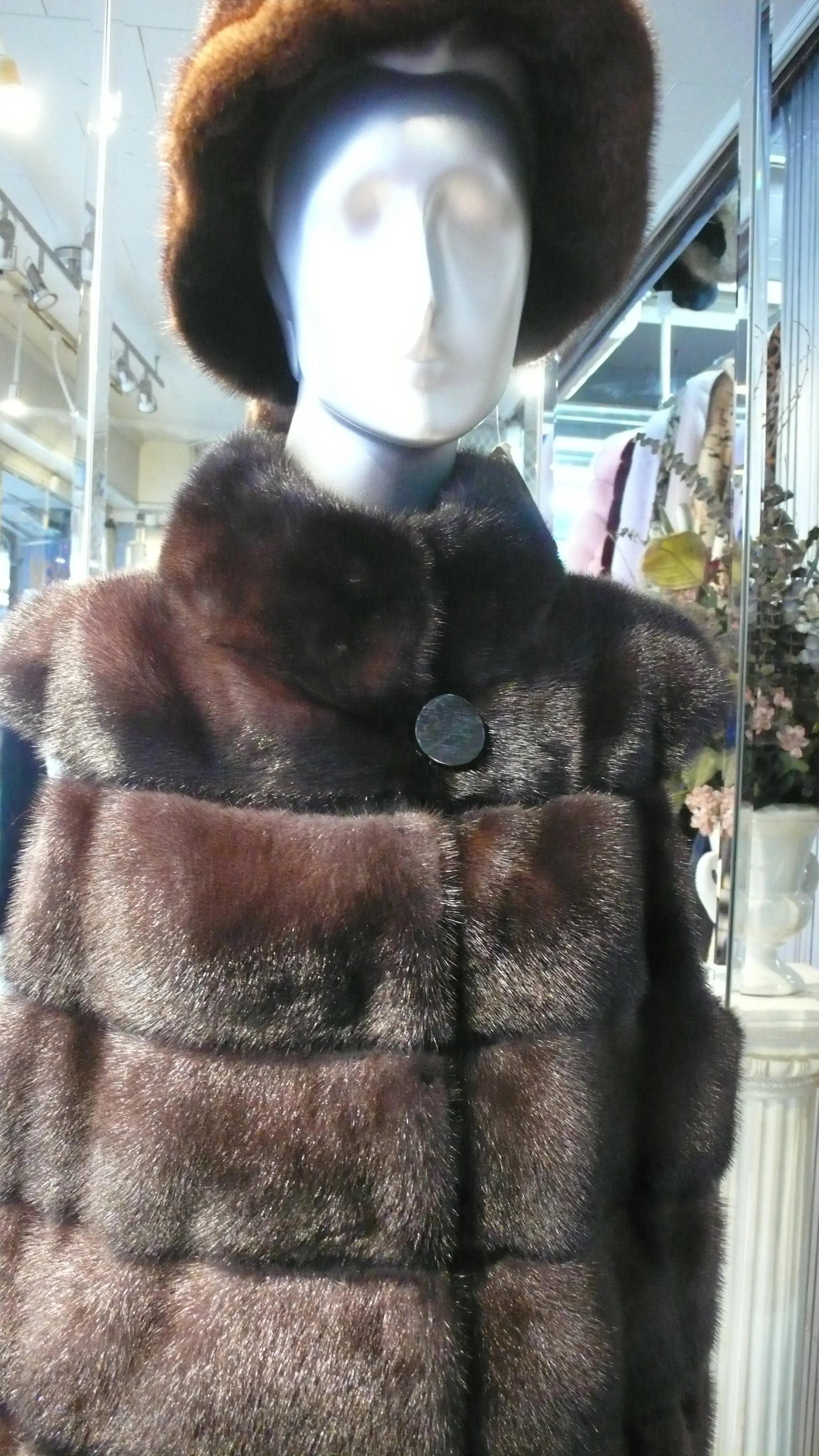 Mink Vest Fur Vest with Capped Shoulder Line Two Tone Dark Graphite Lavender Made in USA