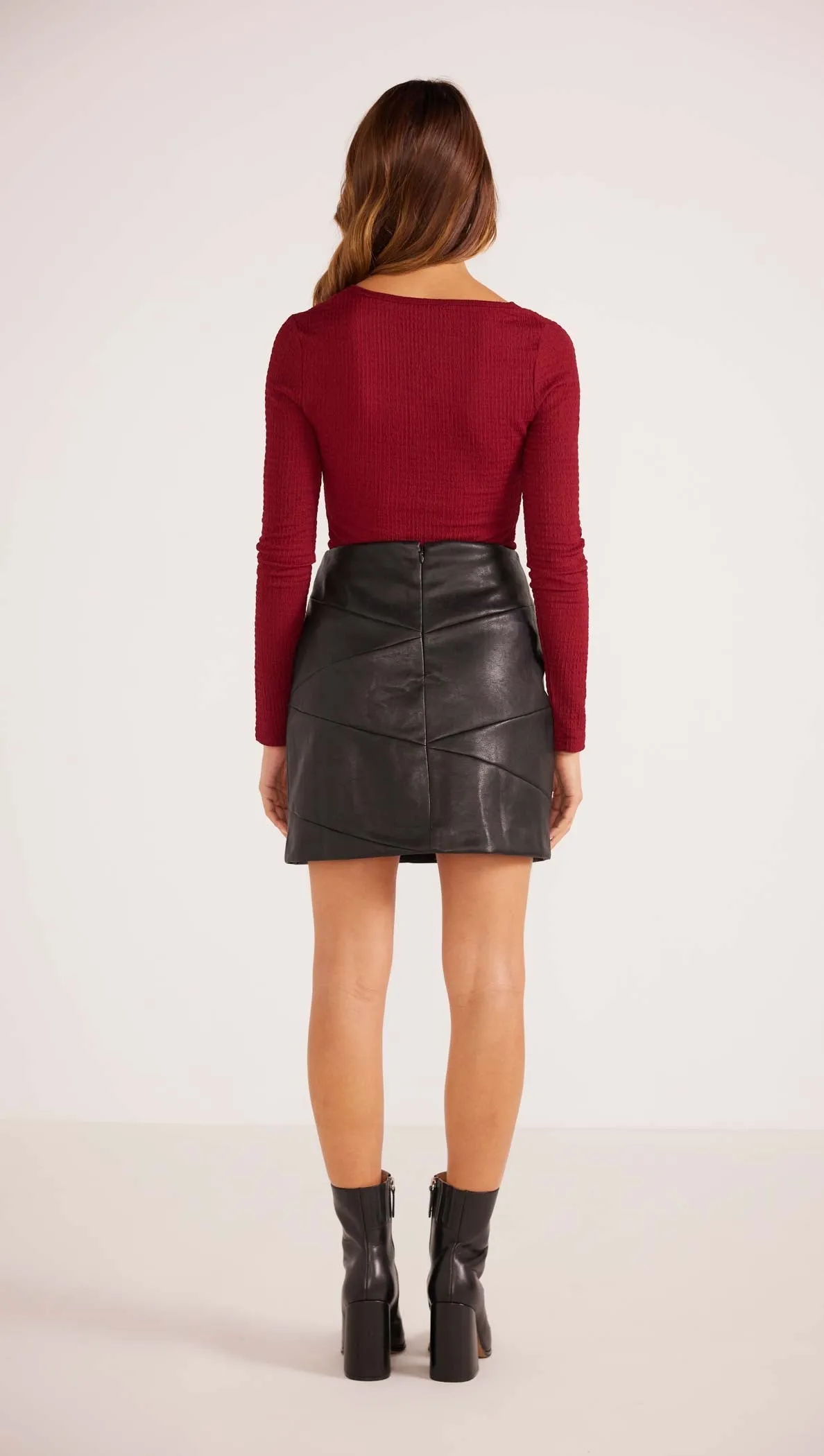 Minkpink Leena Pu Mini Skirt in Black