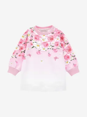 Monnalisa Baby Girls Floral Sweater Dress in Pink