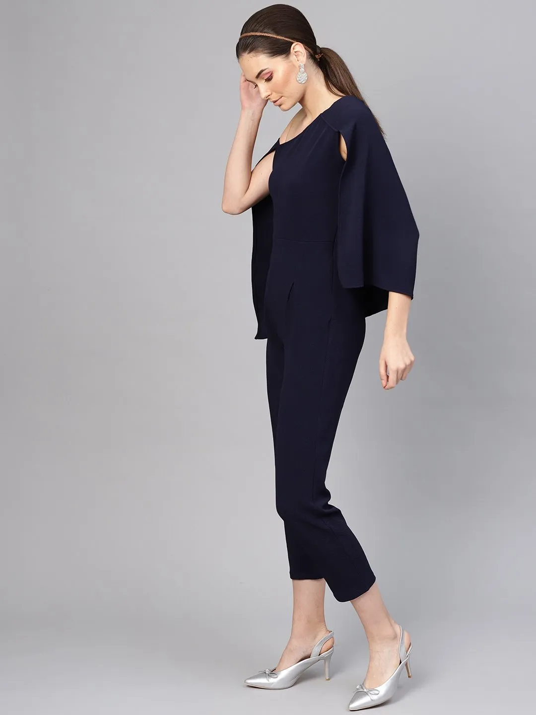 Navy Cape Jumpsuit