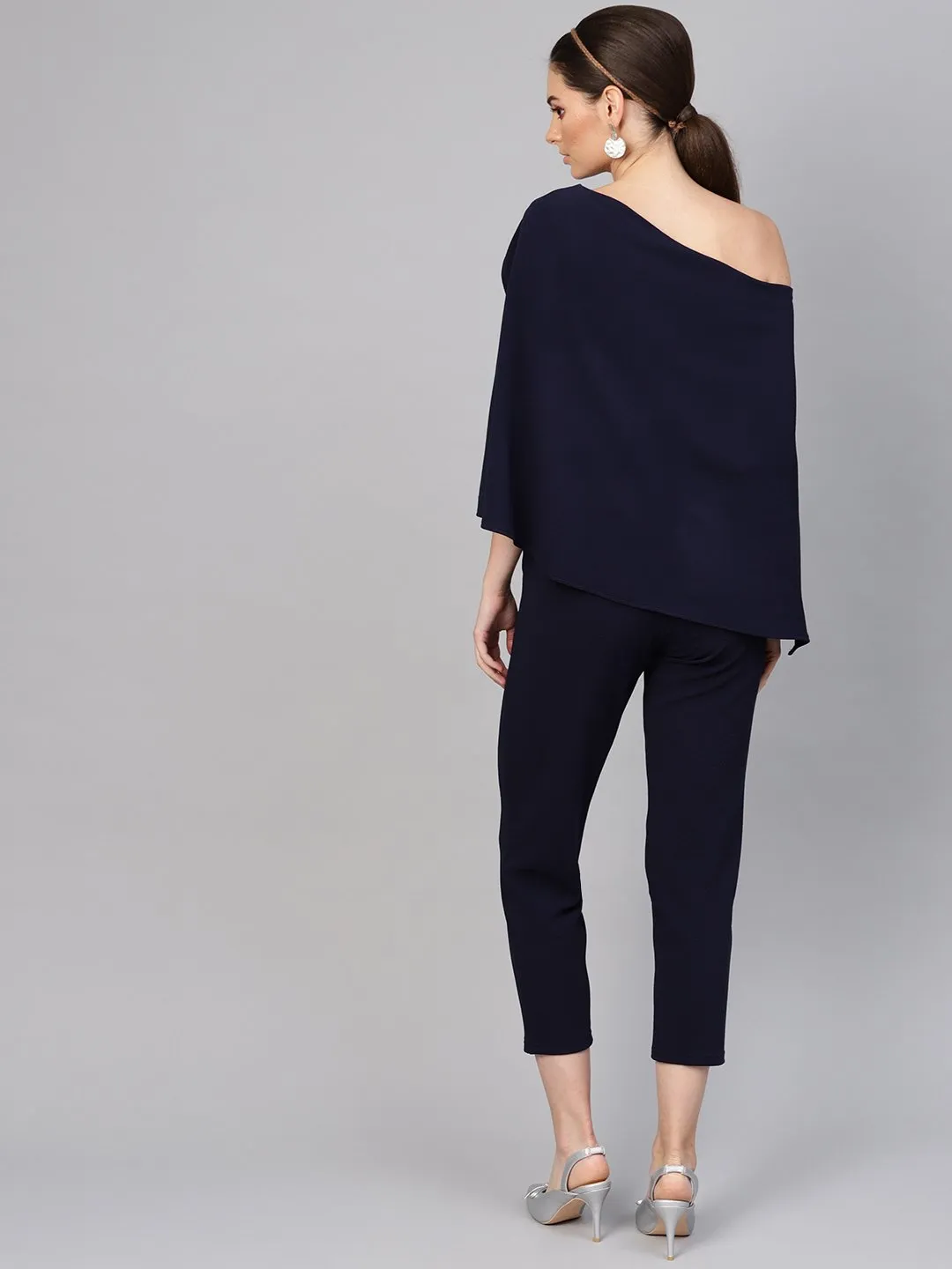 Navy Cape Jumpsuit