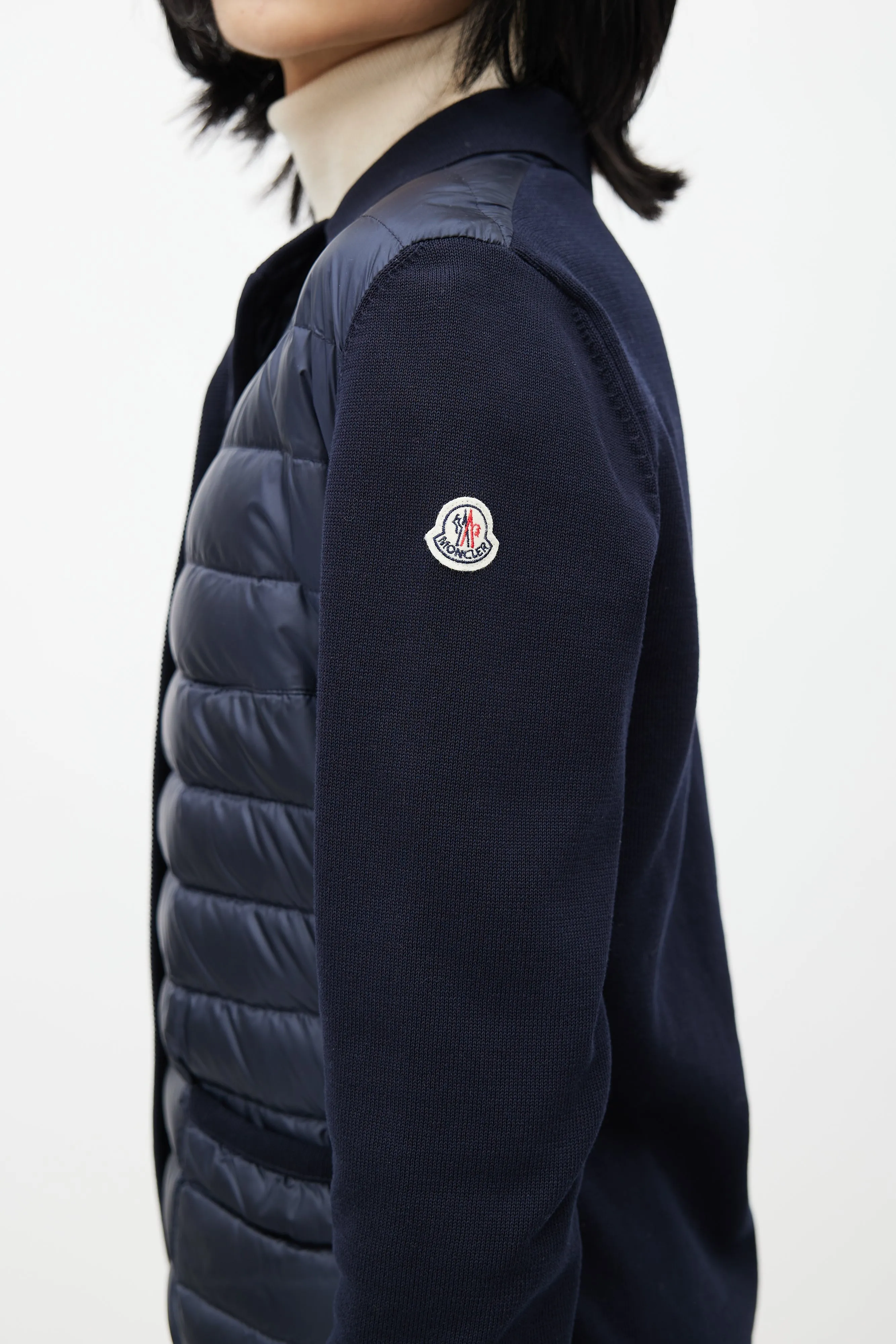 Navy Knit & Puffer Lightweight Jacket