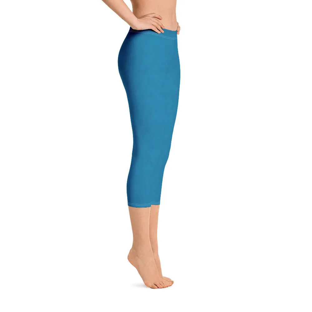 Ocean Blue Capri Leggings