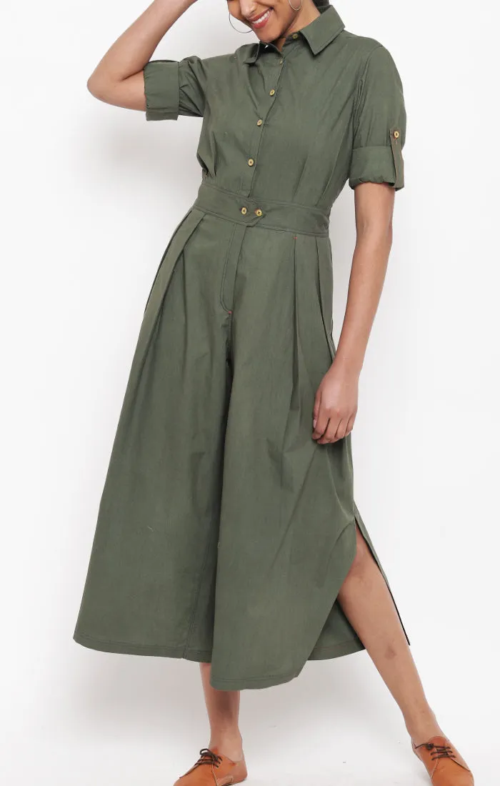 Olive Green Organic Cotton Jumpsuit