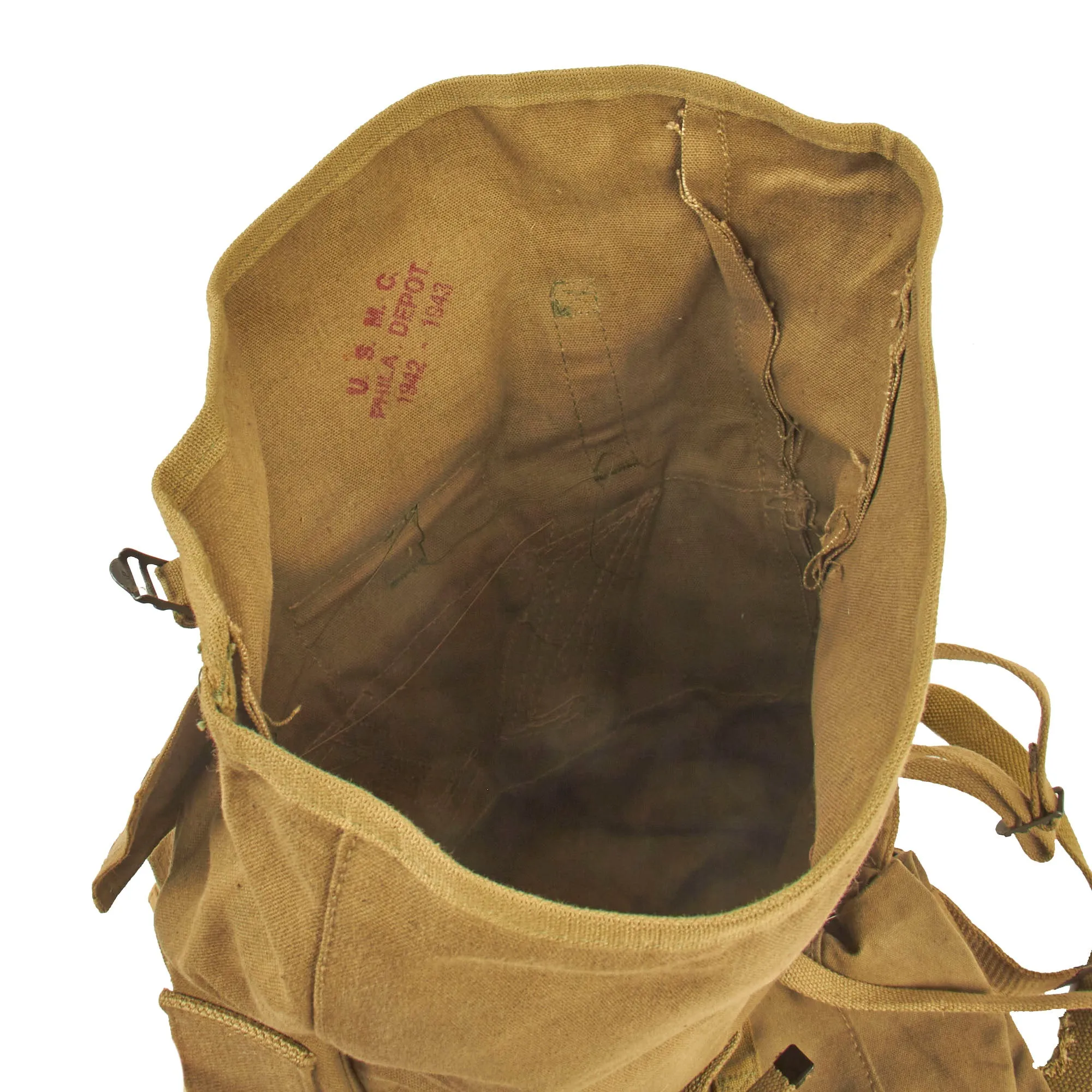 Original U.S. WWII Unissued US Marine Corps P-41 “782” Haversack and Knapsack Duel Pack System by Philadelphia Depot - Upper & Lower Packs (1942-1943)