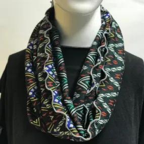 Ornate Chevron Green/Rust Eternity Scarf