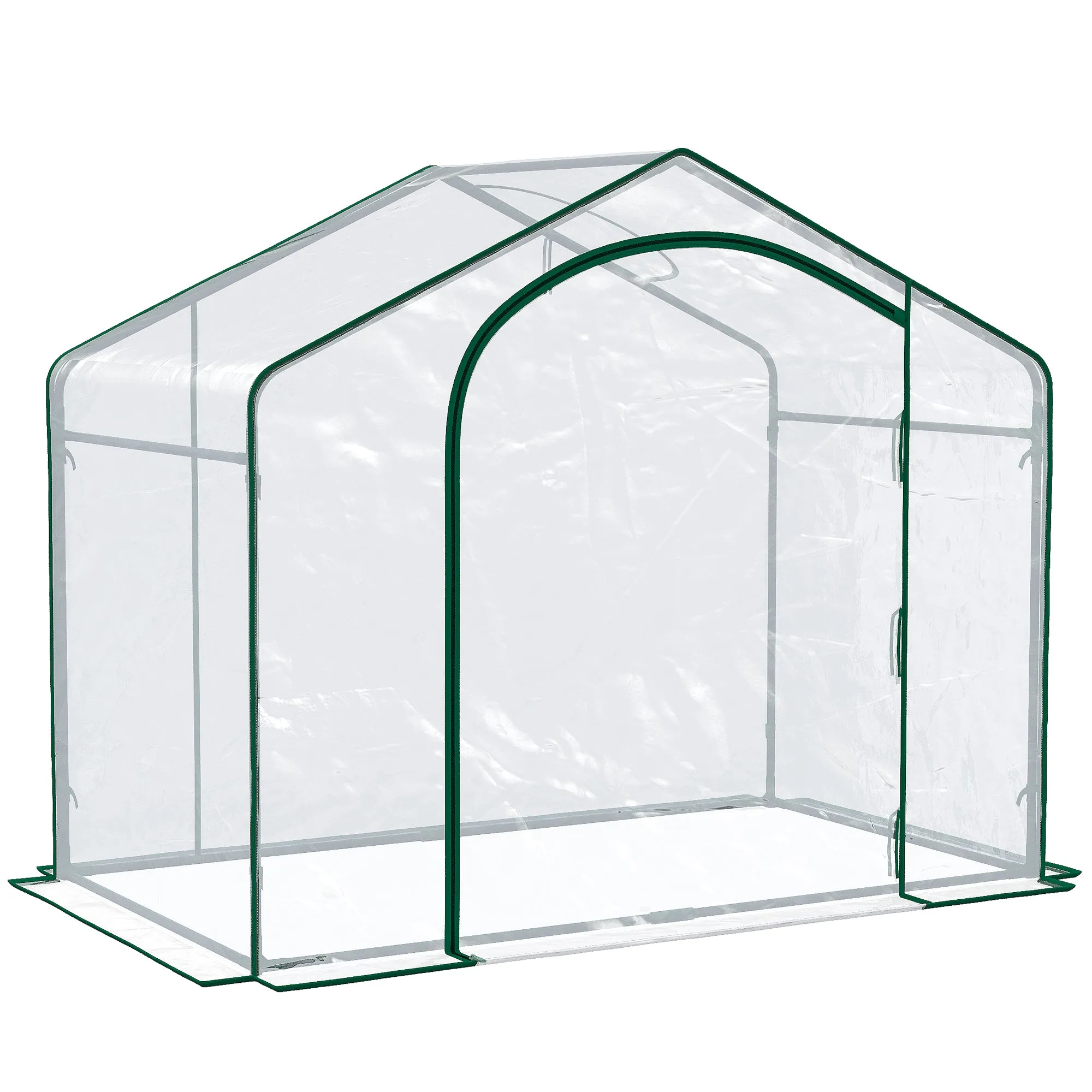 Outsunny Portable Walk-in PVC Greenhouse w/ Zipped Door for Flowers Plant