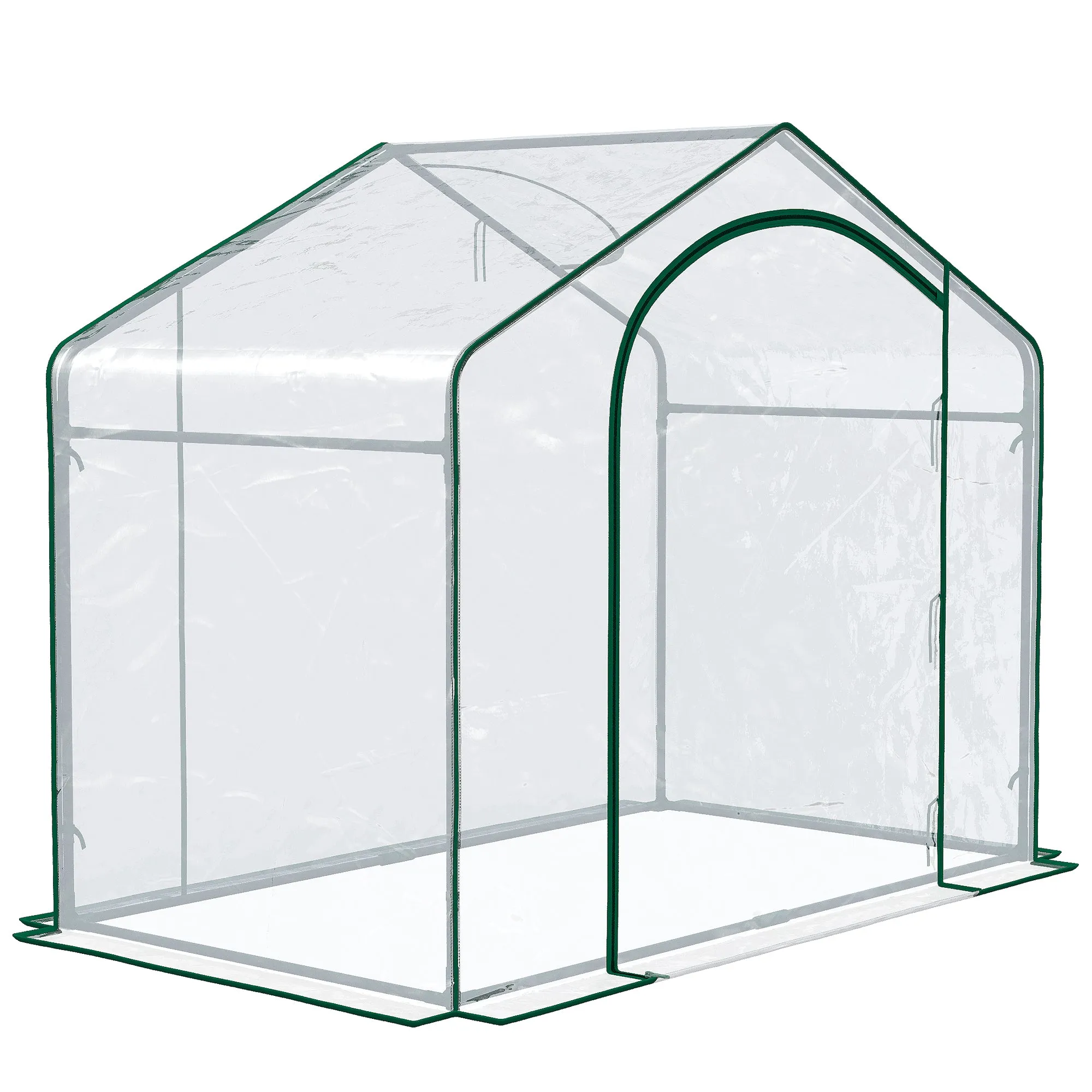 Outsunny Portable Walk-in PVC Greenhouse w/ Zipped Door for Flowers Plant