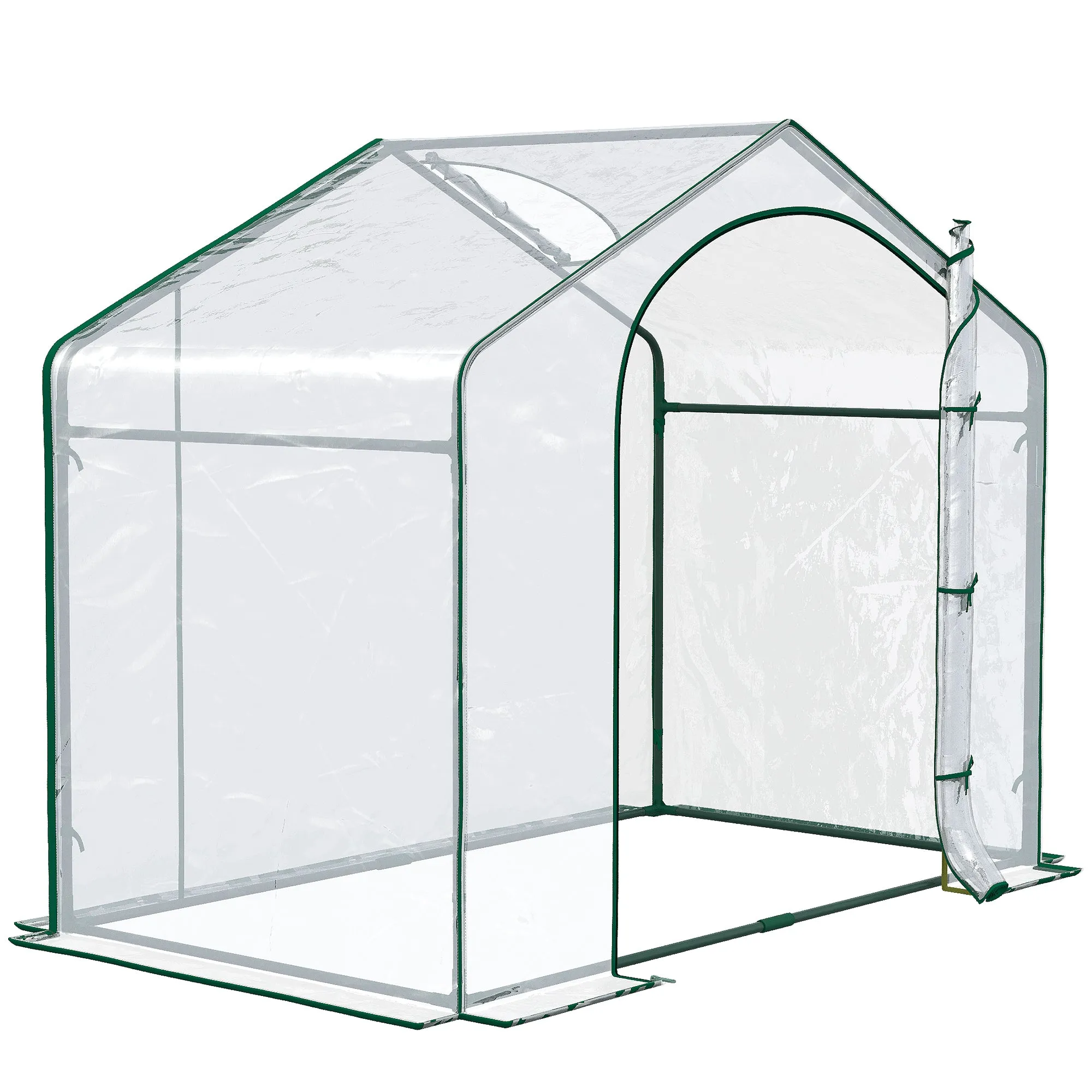 Outsunny Portable Walk-in PVC Greenhouse w/ Zipped Door for Flowers Plant