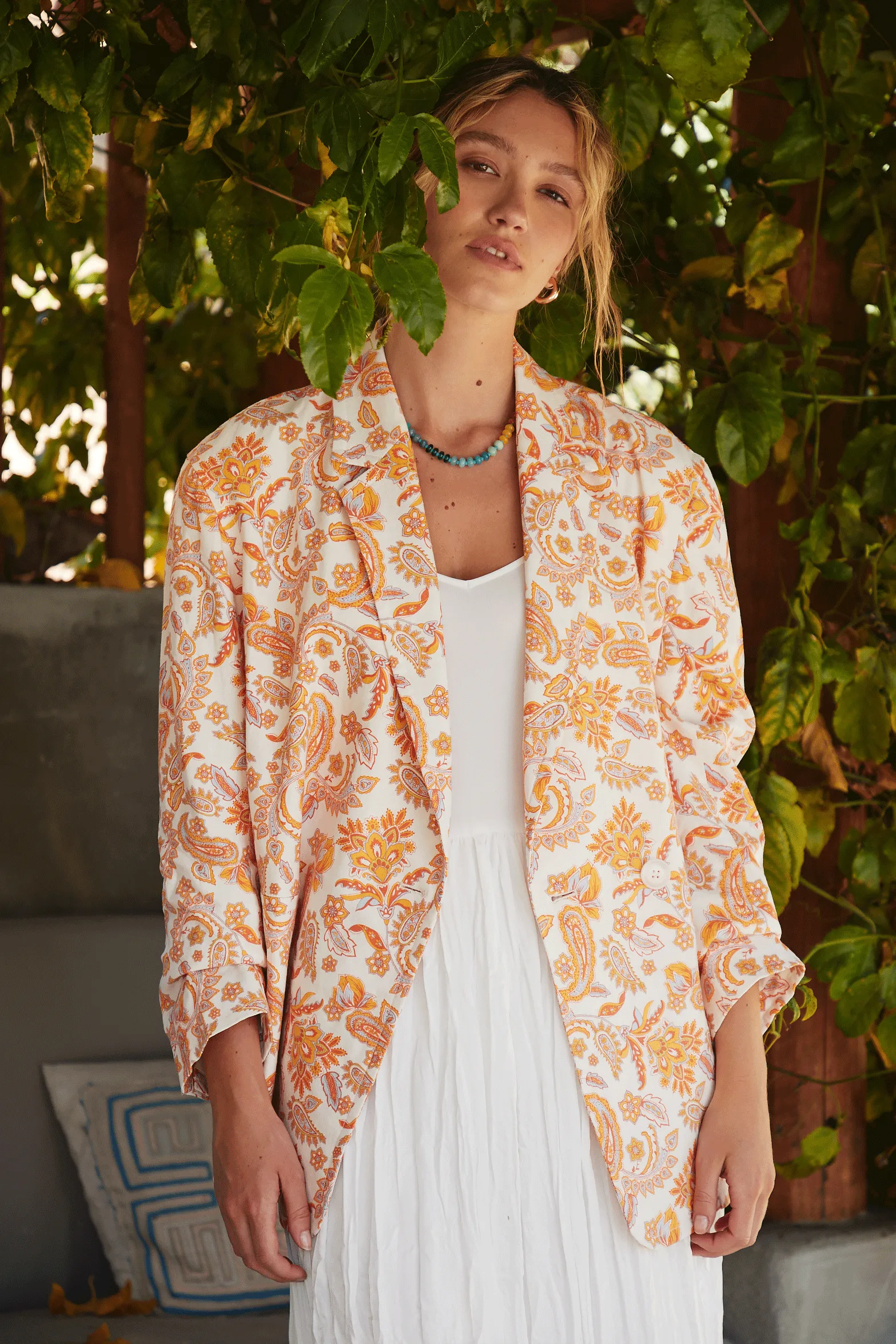 Paisley Printed Oversized Jacket