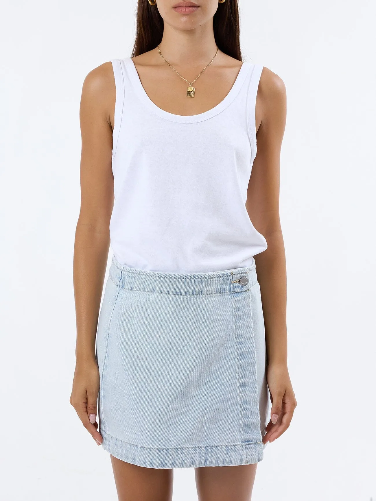 Peyton Wrap Skirt - Faded Dust Blue