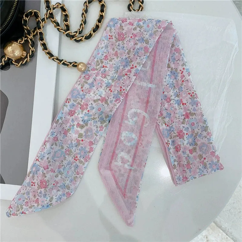 Pink Double-Sided Long Silk Scarf