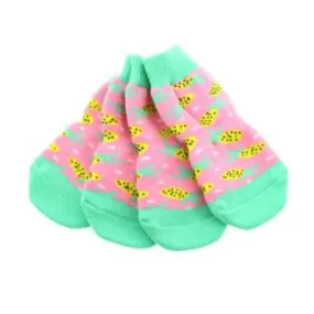 Pink Pineapple Non-Skid Socks