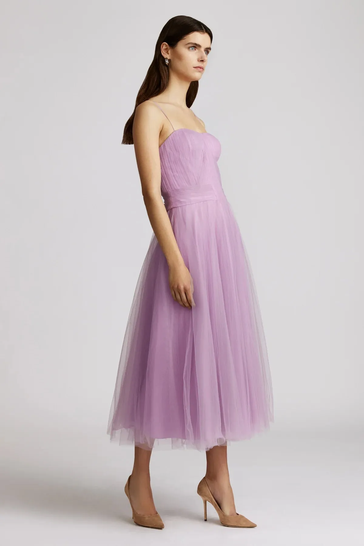 Pleated Tulle Dress - Lilac