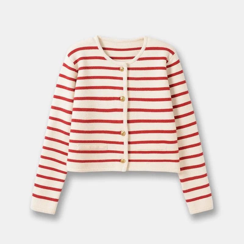 Pre Order:  Casual Striped  Knit Cardigan