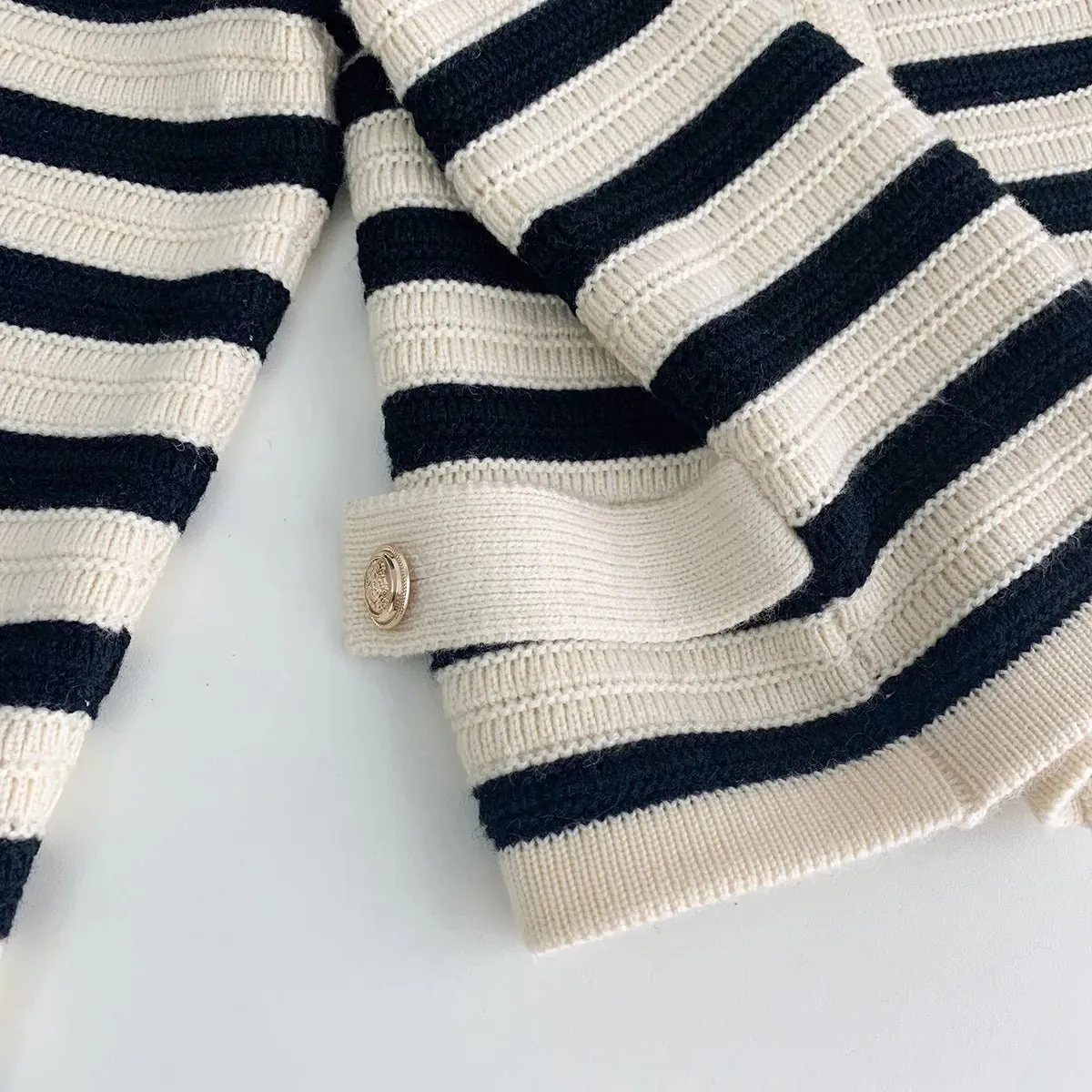 Pre Order:  Casual Striped  Knit Cardigan