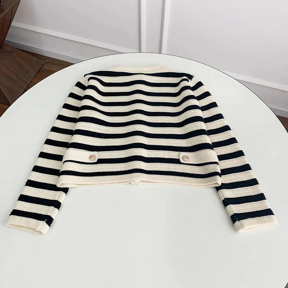 Pre Order:  Casual Striped  Knit Cardigan