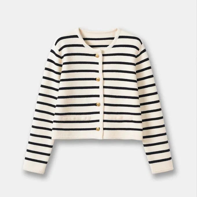 Pre Order:  Casual Striped  Knit Cardigan