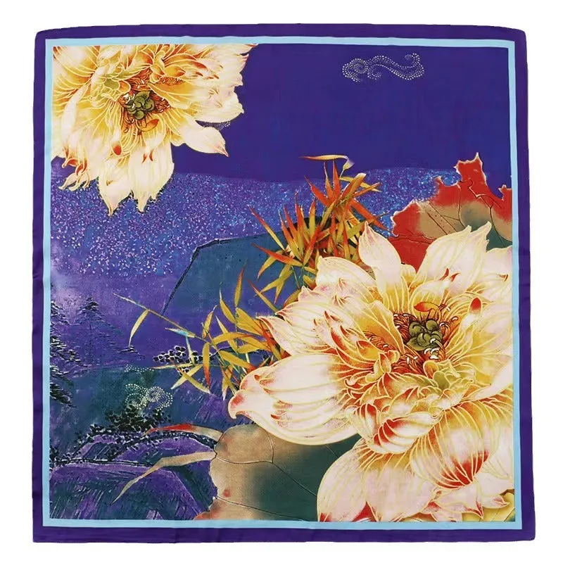 Pre Order:  Lotus Flower Square Scarf