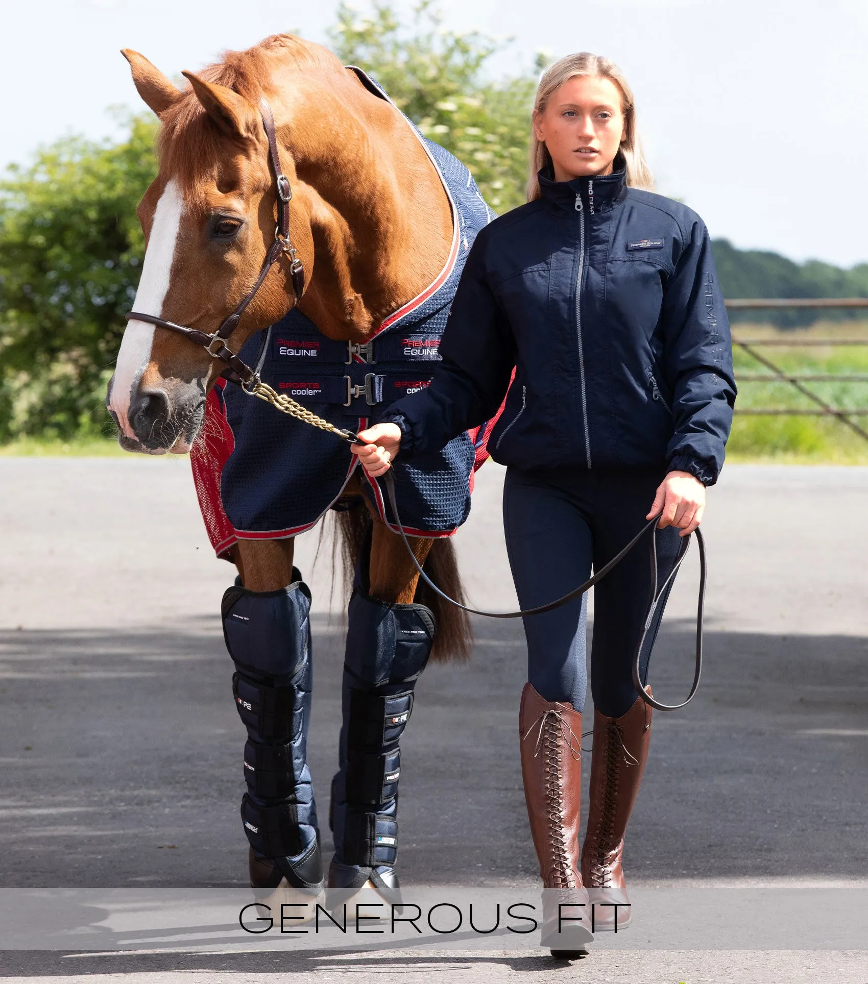 Pro Rider Unisex Waterproof Riding Jacket Navy