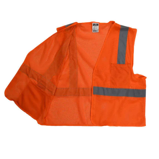 Radians SV2ZOM Economy Type R Class 2 Mesh Orange Safety Vest with Zipper