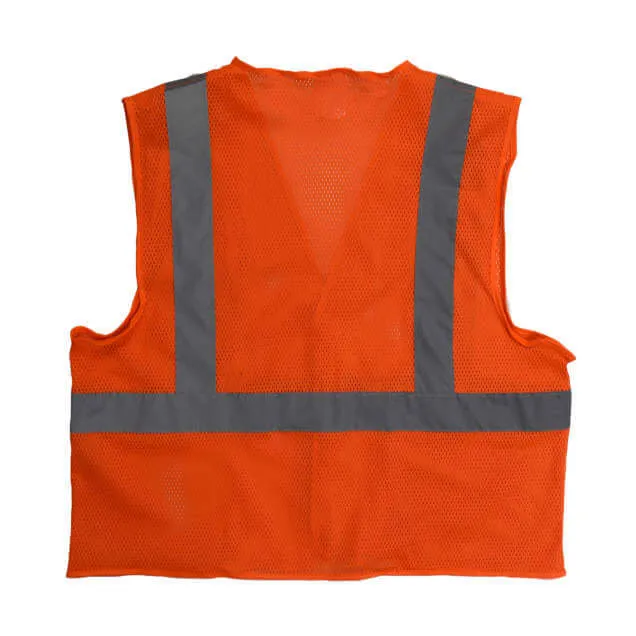 Radians SV2ZOM Economy Type R Class 2 Mesh Orange Safety Vest with Zipper