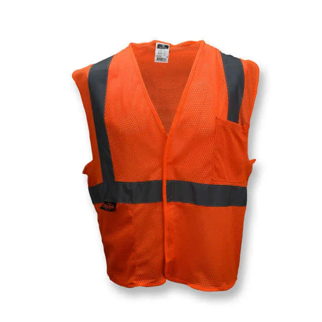 Radians SV2ZOM Economy Type R Class 2 Mesh Orange Safety Vest with Zipper