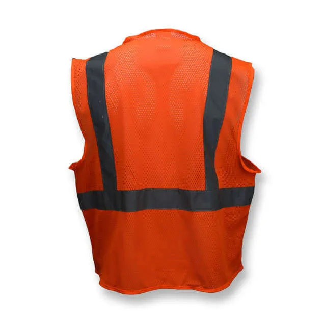 Radians SV2ZOM Economy Type R Class 2 Mesh Orange Safety Vest with Zipper