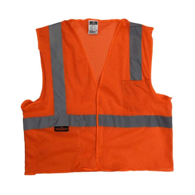 Radians SV2ZOM Economy Type R Class 2 Mesh Orange Safety Vest with Zipper