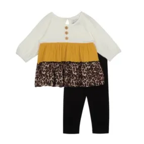 RARE EDITIONS - Baby - Knit Printed Tiered Top and Solid Knit Leggings, 2-Piece Set