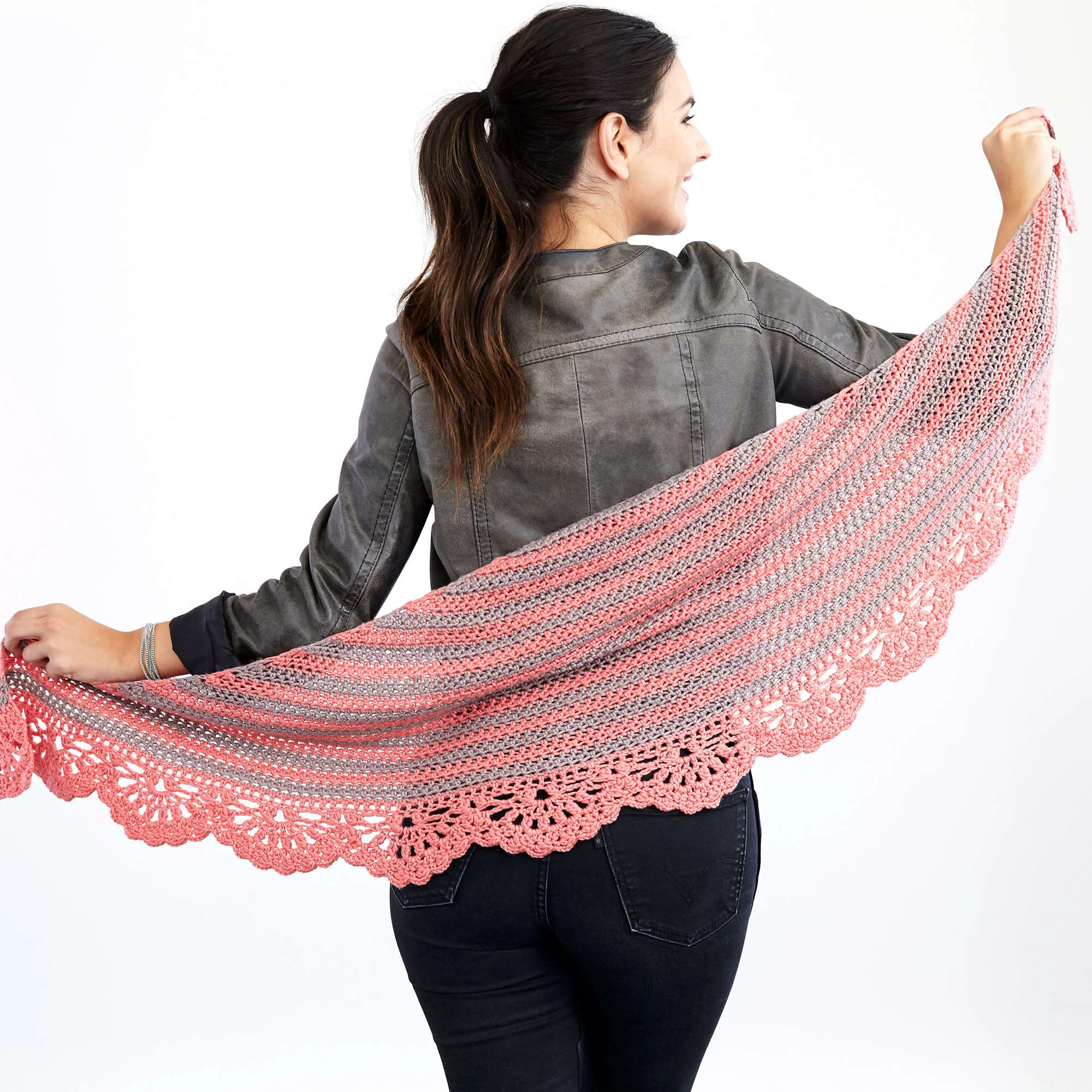 Red Heart Crochet Chic And Strong Crescent Shawl