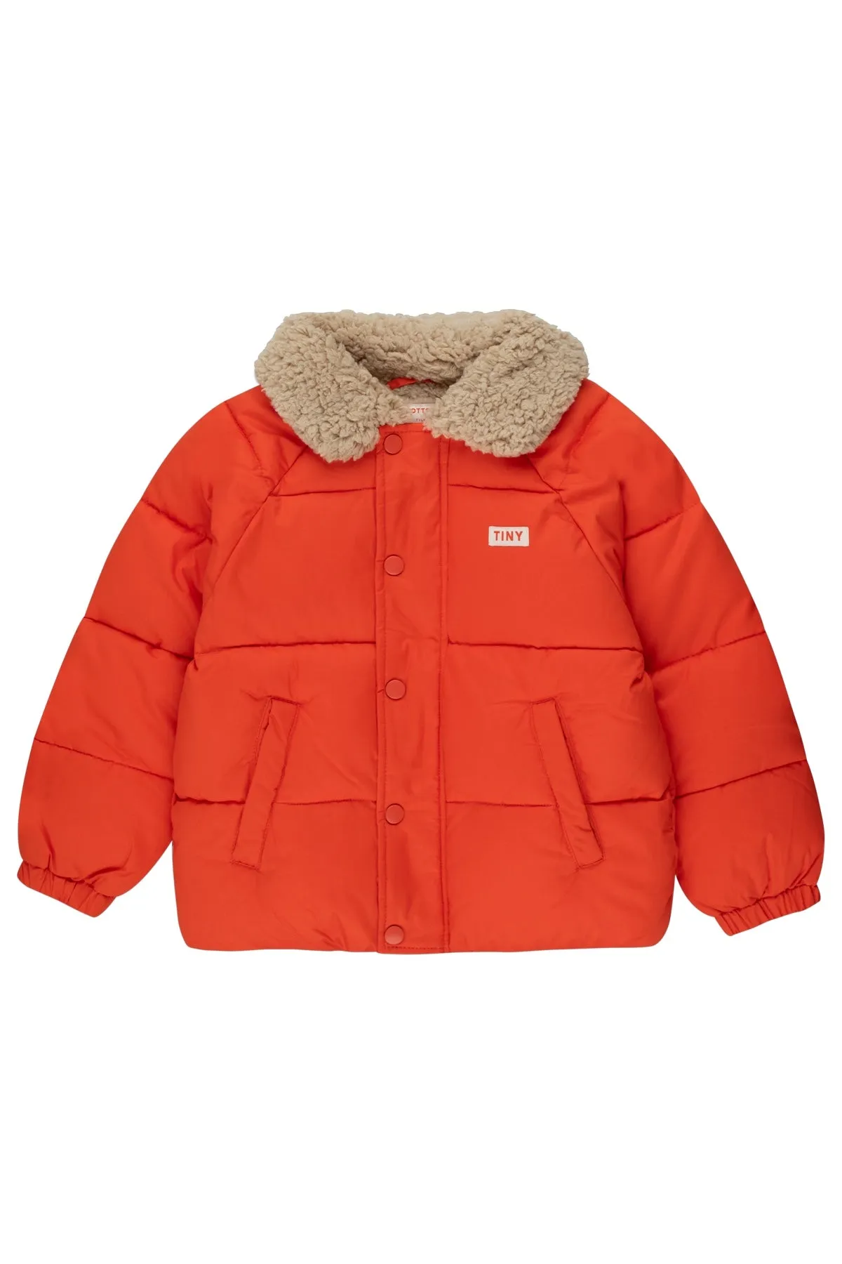 Red Solid Puffer Jacket