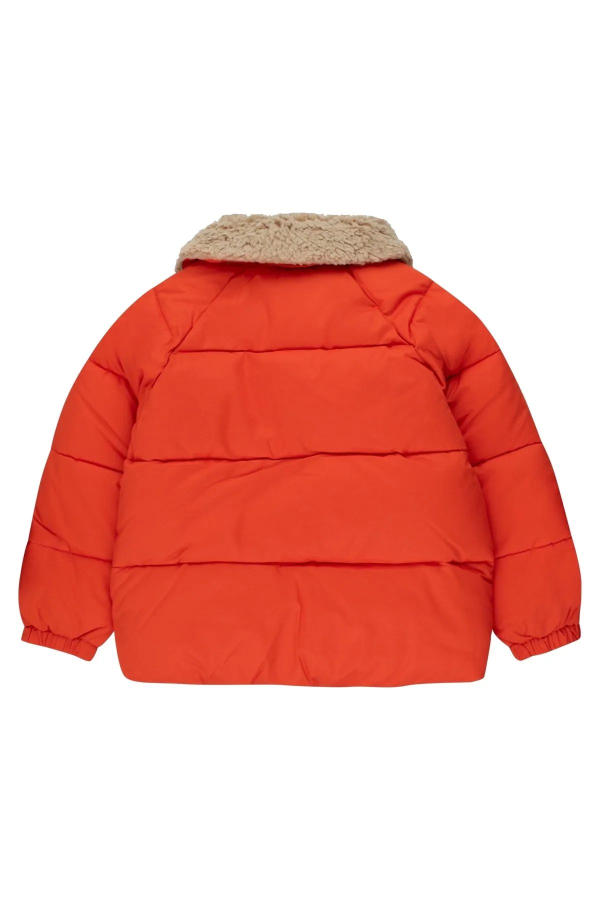 Red Solid Puffer Jacket