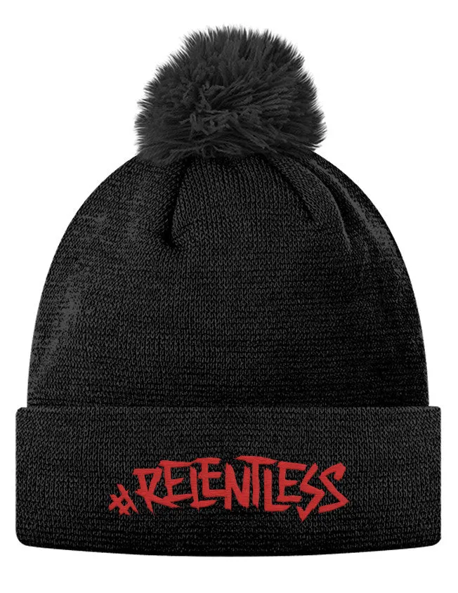 #Relentless Pom Pom Knit Cap